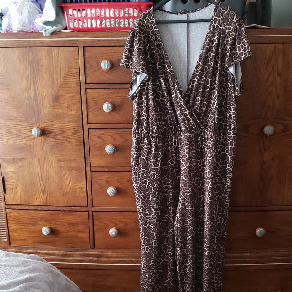 Unbranded Stylish Brown Leopard Print Jumpsuit